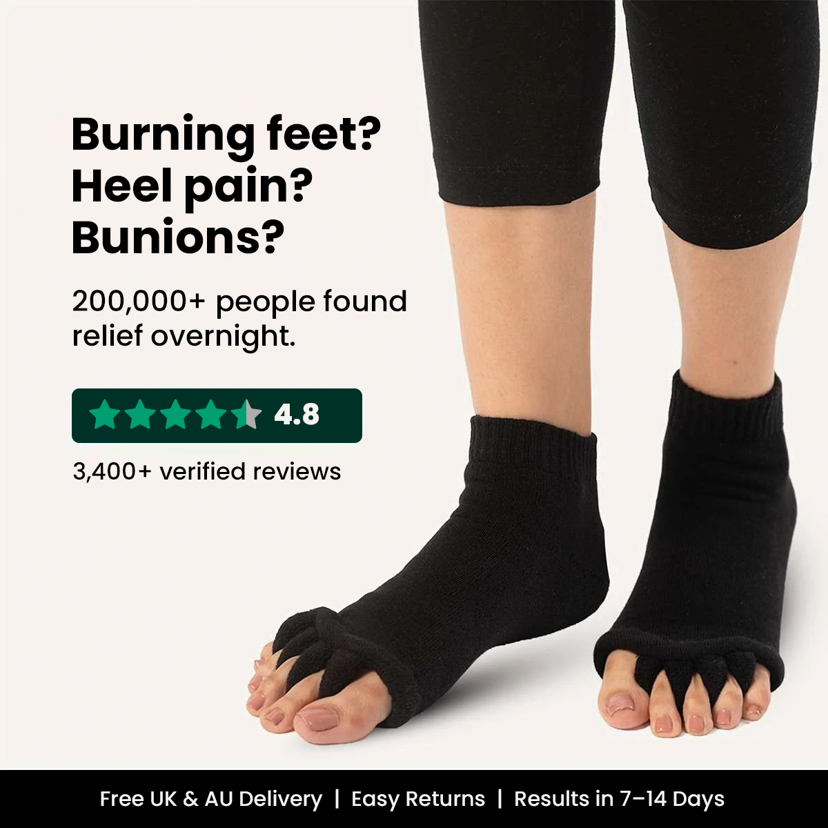 TOEALIGN™ Foot Alignment Socks — Black
